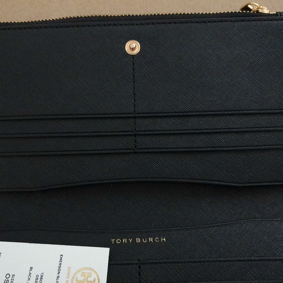 AUTHENTIC BLACK TORY BURCH ENVELOPE WALLET - Picture 3 of 7